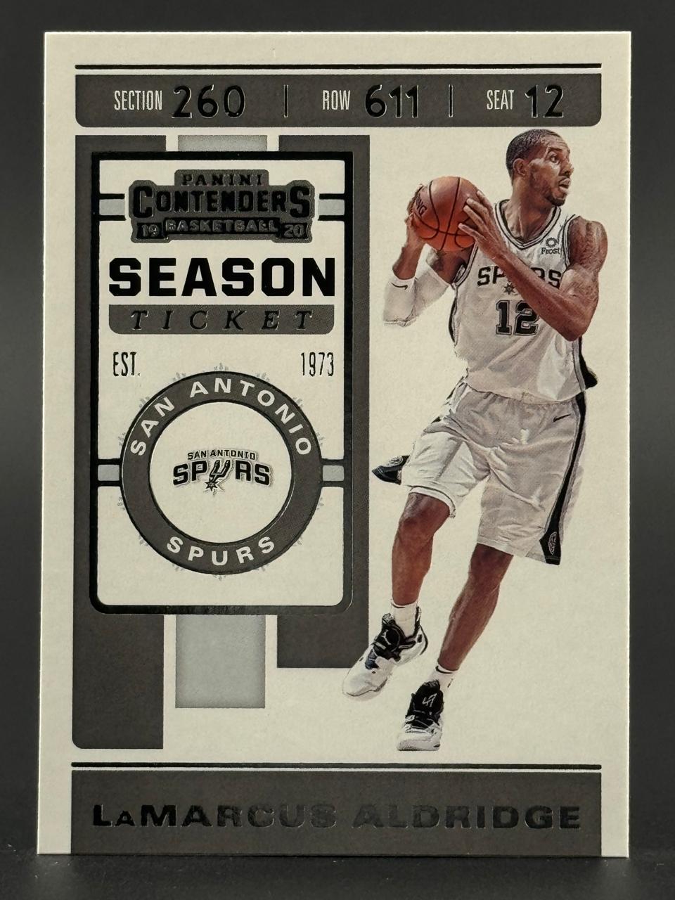 2019-20 Panini Contenders LaMarcus Aldridge Season Ticket basketball card.