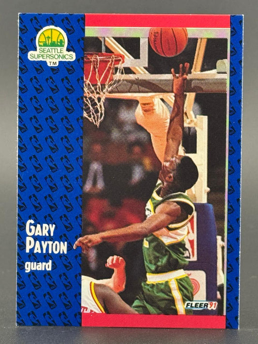 1991 Fleer Gary Payton Seattle SuperSonics basketball card, # unknown.
