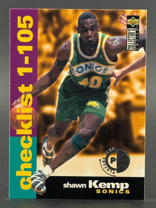 Shawn Kemp 1994-95 Upper Deck Collector's Choice basketball trading card, checklist 1-105.