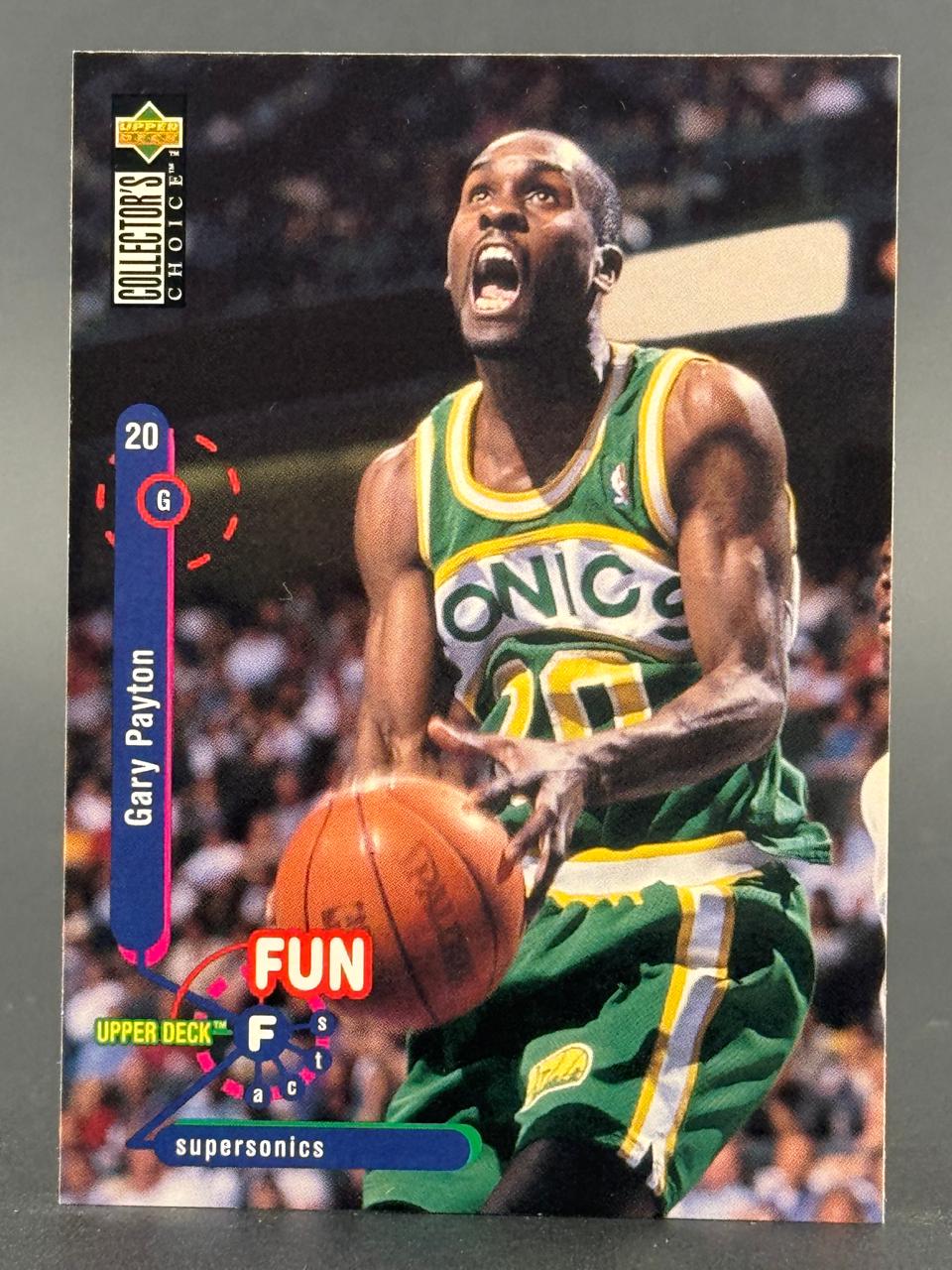 1990s Collector's Choice Gary Payton basketball card #20, Seattle SuperSonics.