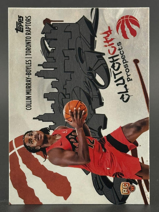 Collin Murray-Boyles Toronto Raptors Topps Clutch City Prospects trading card.