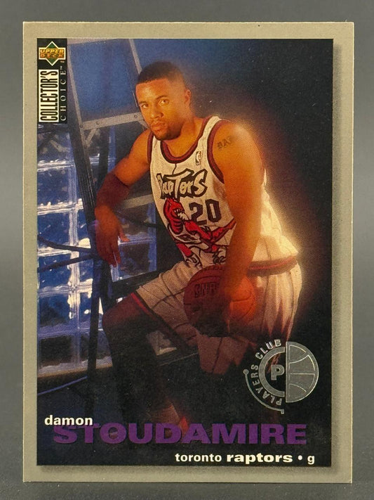 1995-96 Upper Deck Collector's Choice basketball card of Damon Stoudamire, Toronto Raptors.