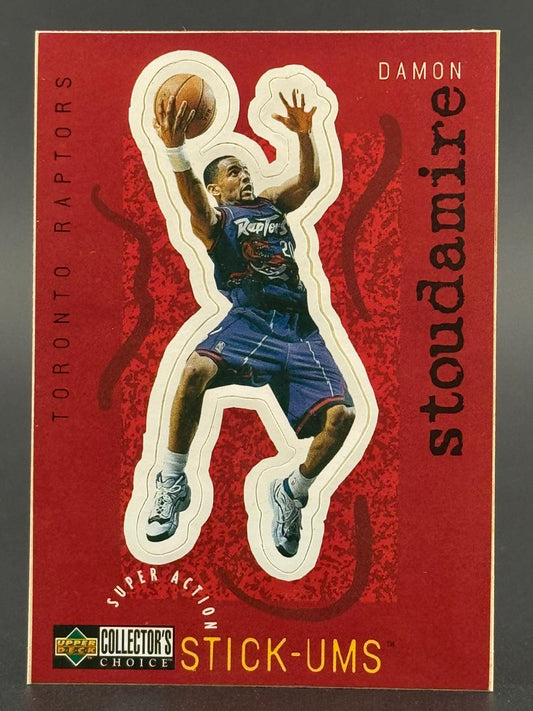 1995 Upper Deck Collector's Choice Stick-Ums Damon Stoudamire #S18 trading card.