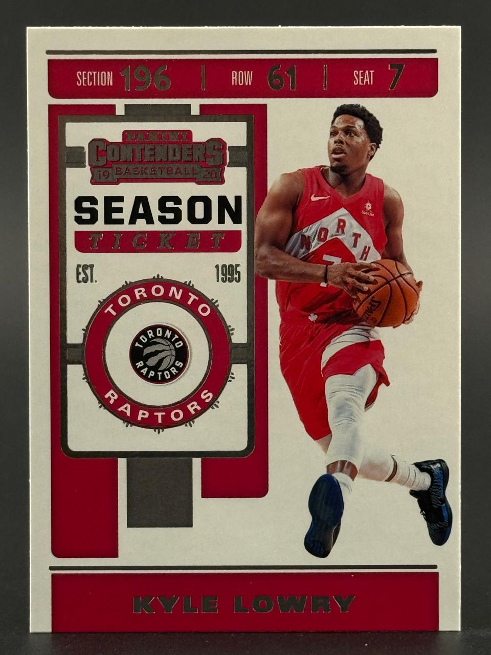 2019-20 Panini Contenders Season Ticket Kyle Lowry basketball card.