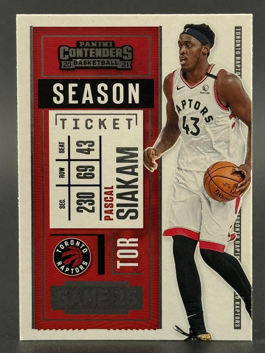 2020-21 Panini Contenders Pascal Siakam basketball trading card.