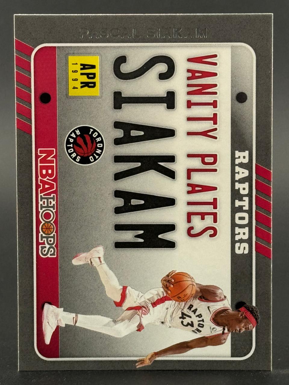 Pascal Siakam 2019-20 Hoops Vanity Plates trading card.