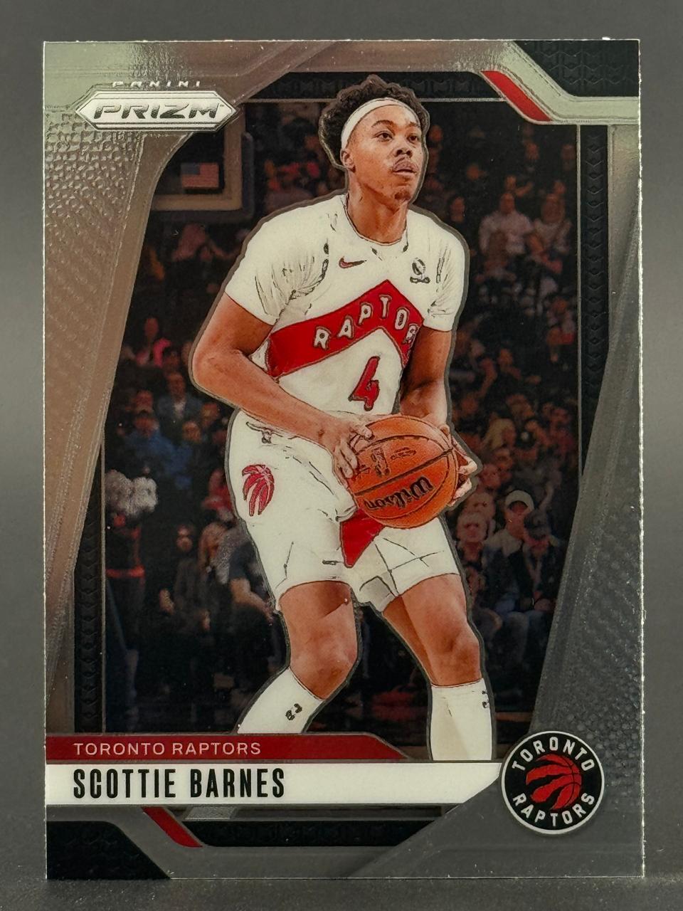 Scottie Barnes 2021-22 Panini Prizm trading card, Toronto Raptors.