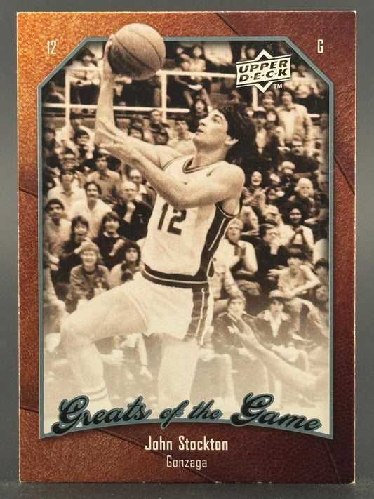 John Stockton 1999 Upper Deck Greats of the Game basketball card #12.