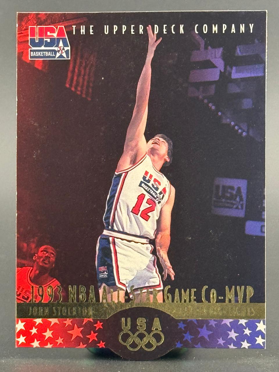 1993 Upper Deck USA Basketball John Stockton card #1993 NBA All-Star Game Co-MVP.