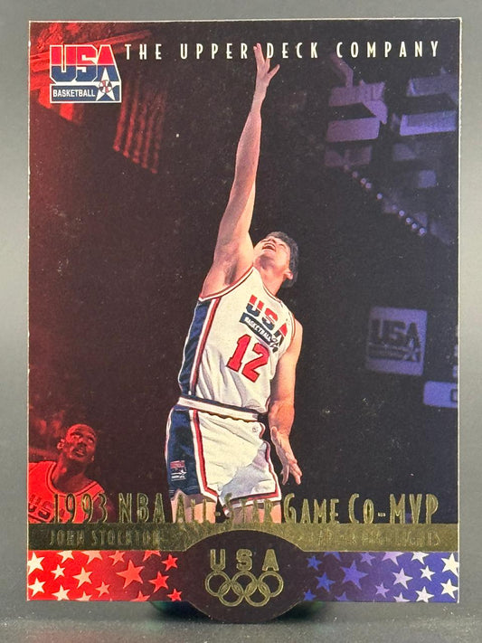 1993 Upper Deck USA Basketball John Stockton card #1993 NBA All-Star Game Co-MVP.