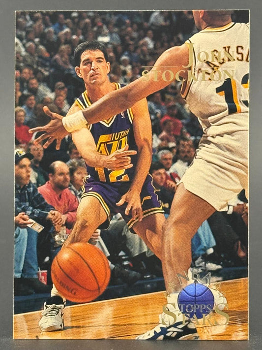 John Stockton 1996 Topps Stars basketball card.