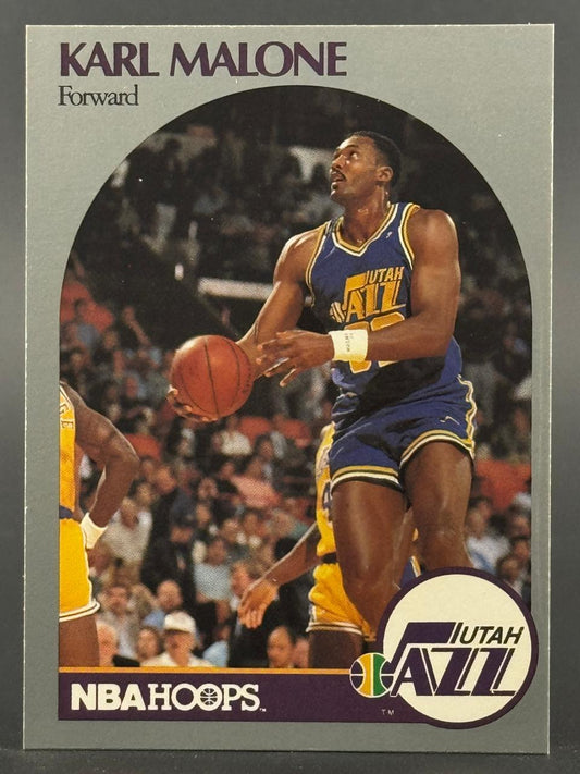 Karl Malone 1989-90 NBA Hoops basketball card.