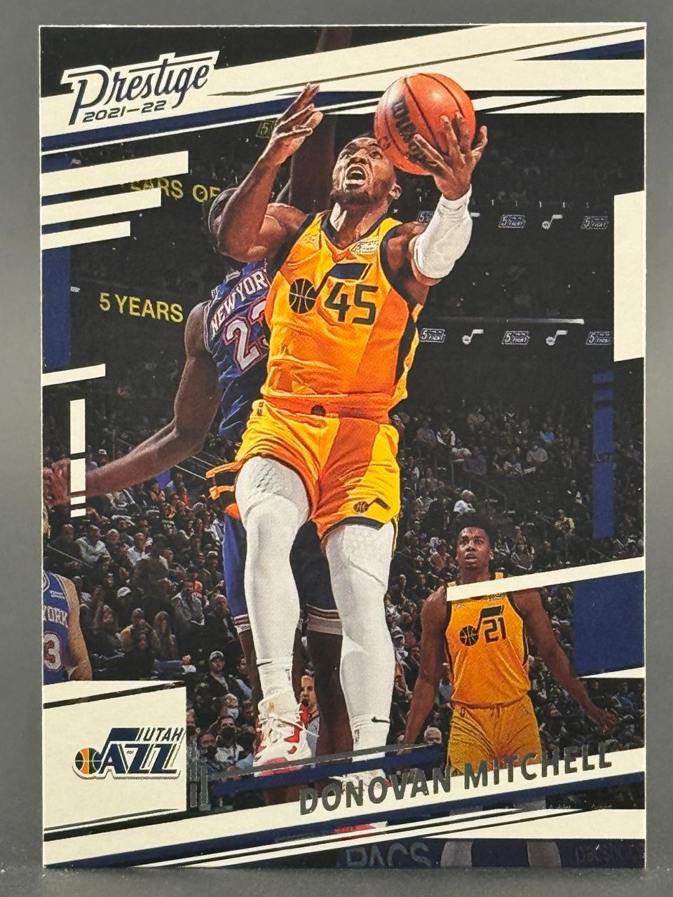 2021-22 Prestige Donovan Mitchell Utah Jazz trading card.