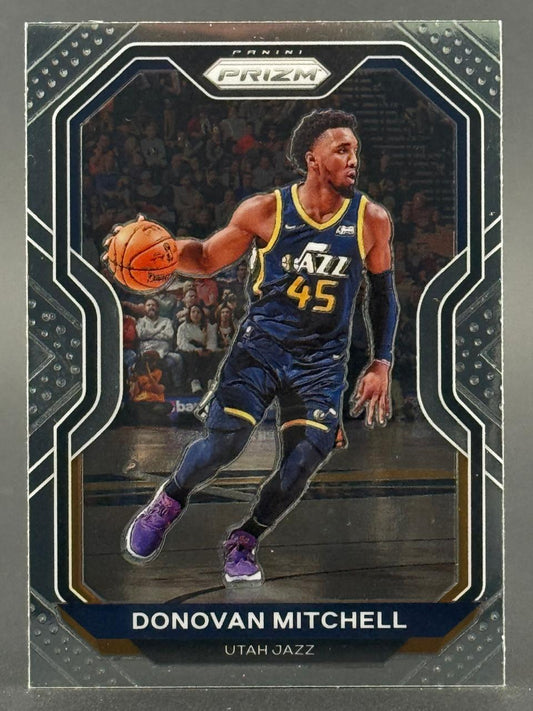 Donovan Mitchell 2020 Panini Prizm trading card, Utah Jazz.