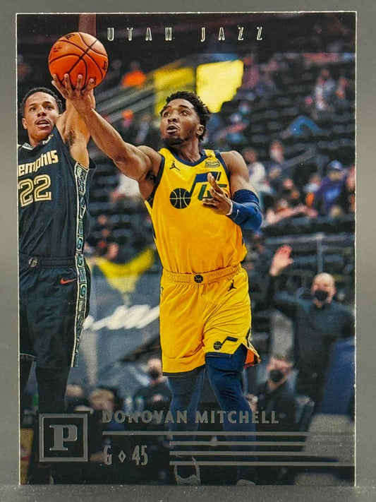 Donovan Mitchell 2021-22 Panini Donruss basketball card #45, Utah Jazz.
