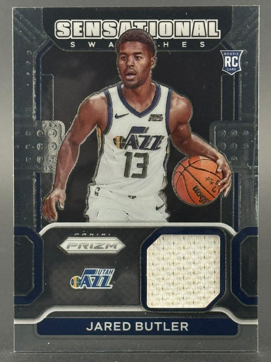 Jared Butler 2021 Panini Prizm Sensational Swatches Rookie Card #13, Utah Jazz.