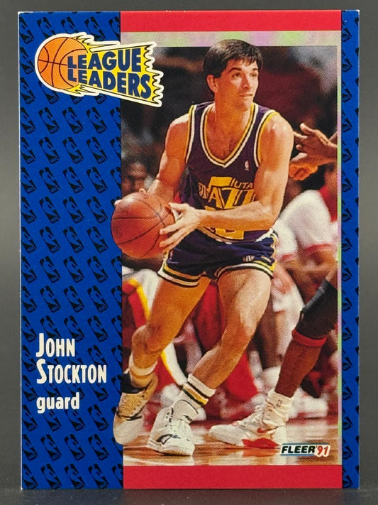1991 Fleer League Leaders John Stockton basketball card, #N/A.