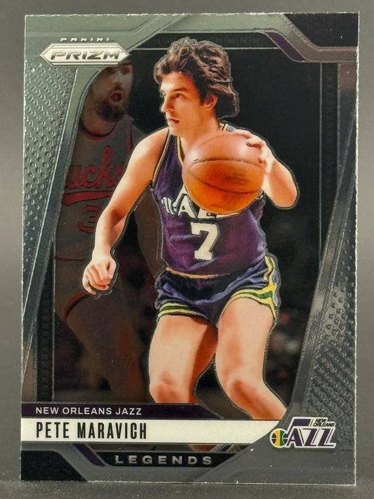 Pete Maravich 2021-22 Panini Prizm Legends basketball card, New Orleans Jazz #7.