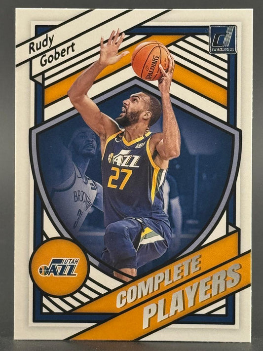 Trading card of Rudy Gobert in a Utah Jazz uniform, part of the Donruss Complete Players insert set.