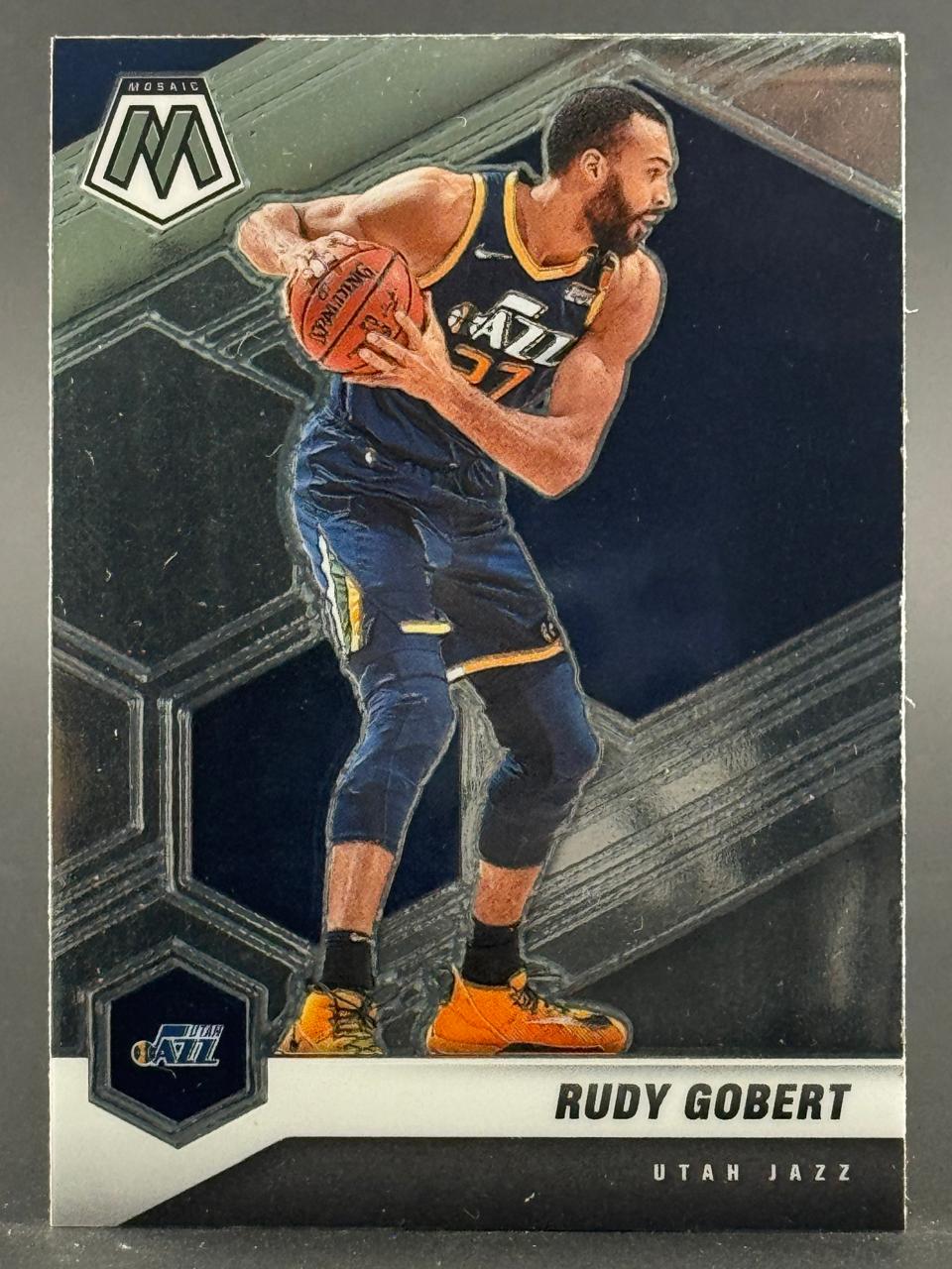Rudy Gobert 2020-21 Panini Mosaic basketball card, Utah Jazz.