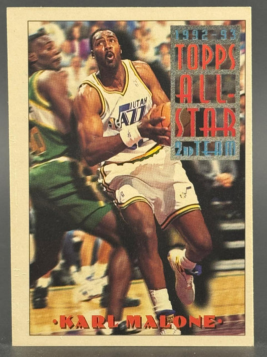 1992-93 Topps All-Star 2nd Team Karl Malone trading card.