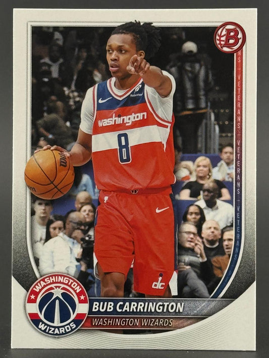 Bub Carrington Washington Wizards basketball card.