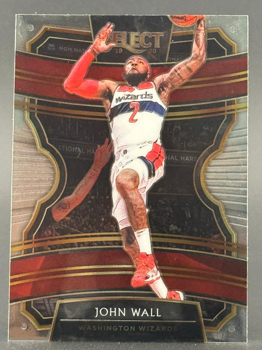 2019-20 Panini Select John Wall trading card, Washington Wizards.