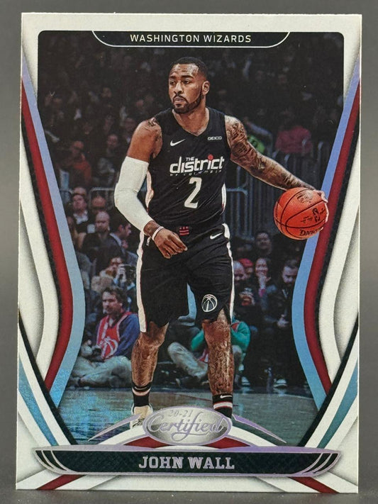 John Wall 2020-21 Panini Certified basketball card in Washington Wizards uniform.