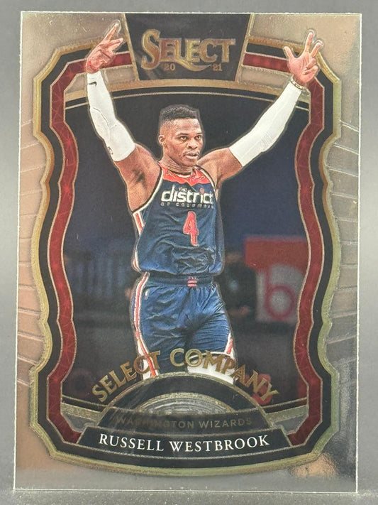 2020-21 Select Russell Westbrook trading card with a Select Company insert.