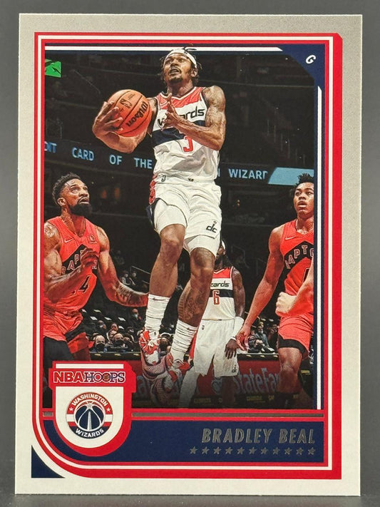 Bradley Beal 2021-22 NBA Hoops basketball card.