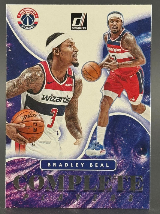 Bradley Beal Donruss Complete Players trading card featuring two images of Beal in a Washington Wizards uniform.
