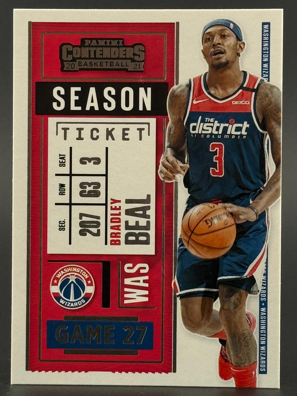20-21 Panini Contenders Bradley Beal Season Ticket trading card #27.