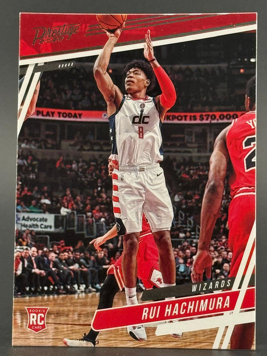 2020 Prestige Rui Hachimura rookie basketball card.