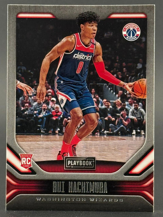 2019-20 Panini Playbook Rui Hachimura rookie trading card #8.