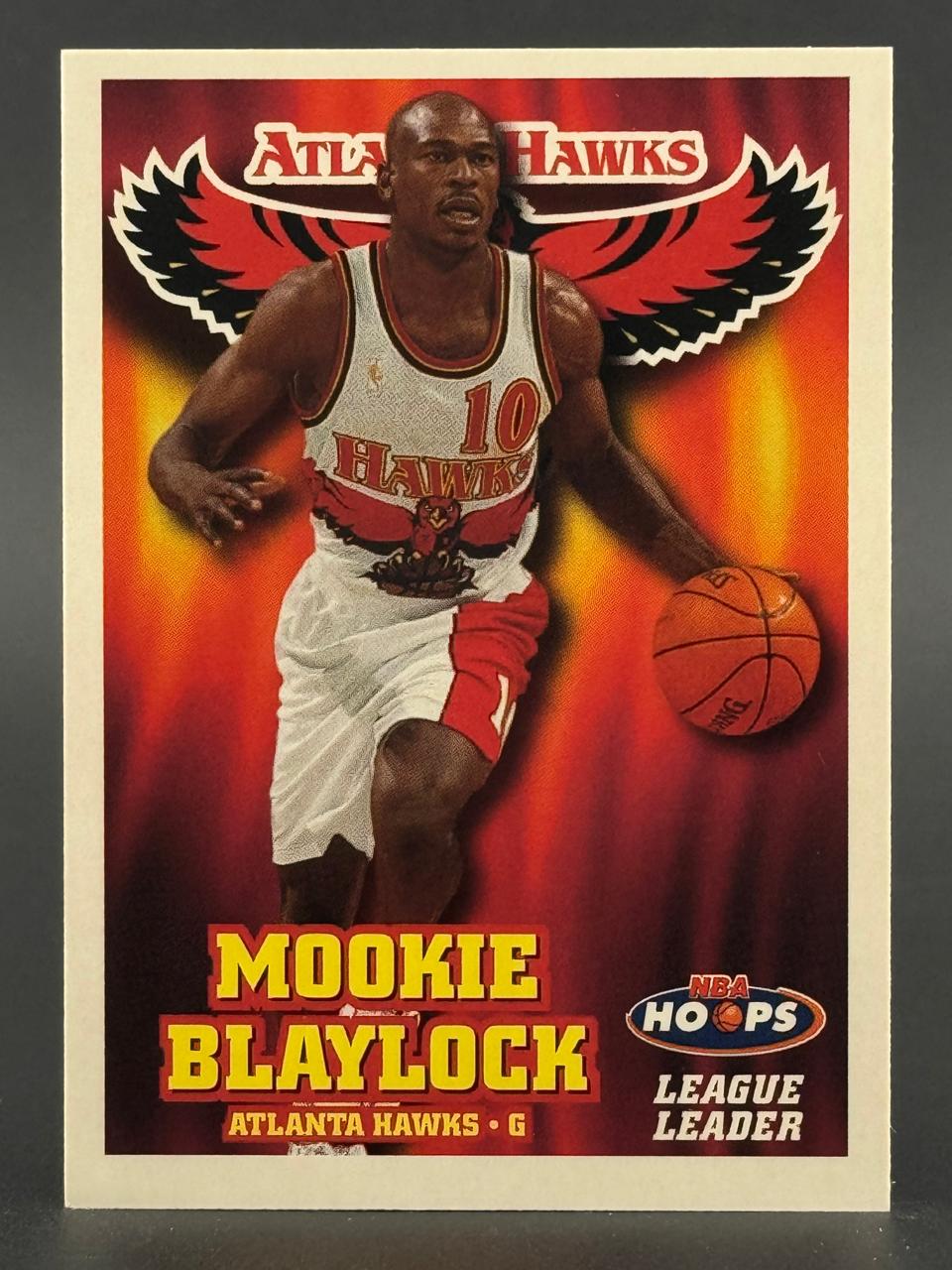 Mookie Blaylock 1990s NBA Hoops League Leader trading card, Atlanta Hawks.