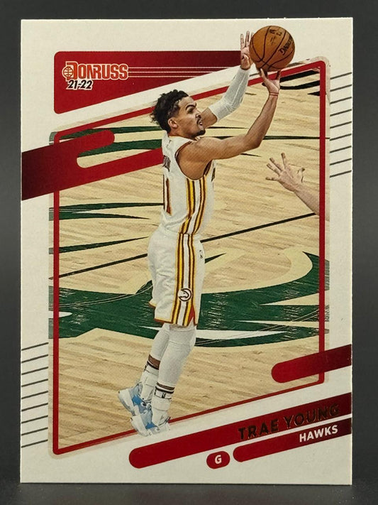 2021-22 Donruss Trae Young Atlanta Hawks basketball card.