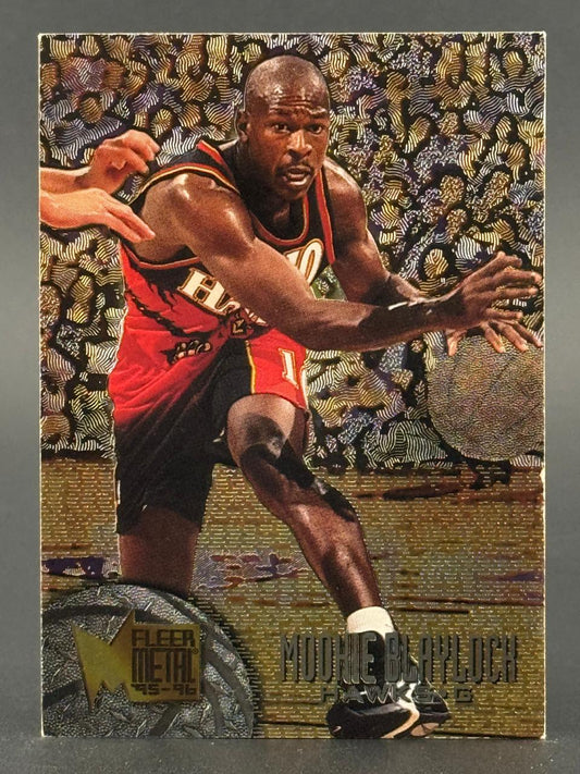 1995-96 Fleer Metal Mookie Blaylock trading card.