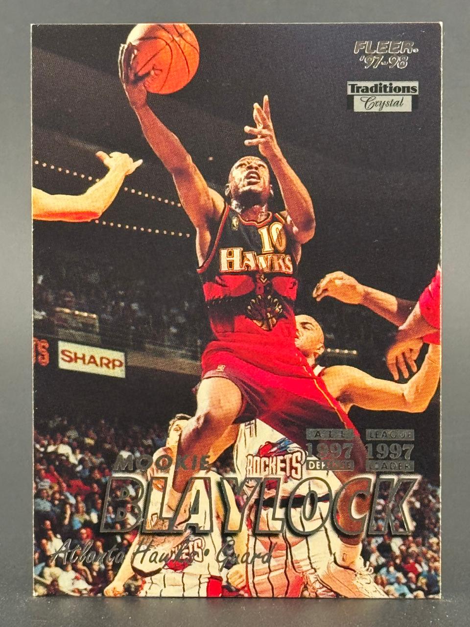 1997-98 Fleer Traditions Crystal Mookie Blaylock trading card.