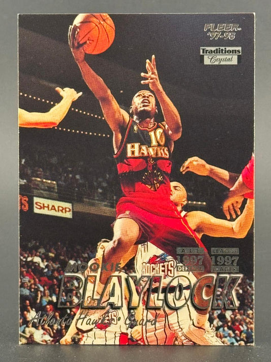 1997-98 Fleer Traditions Crystal Mookie Blaylock trading card.