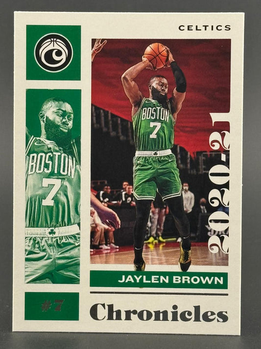 2020-21 Panini Chronicles Jaylen Brown Boston Celtics basketball trading card.