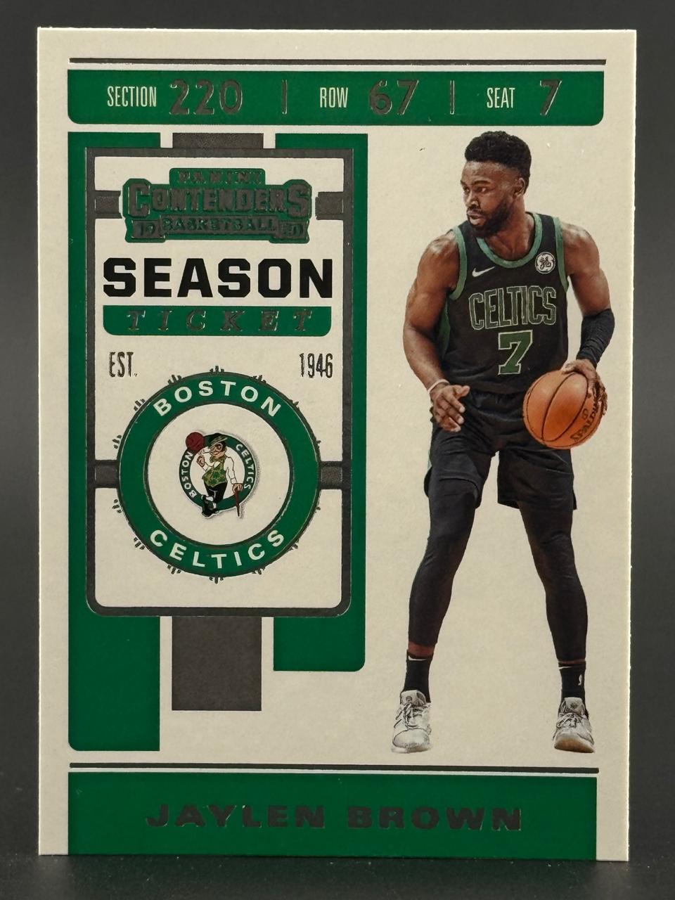 Jaylen Brown 2019 Panini Contenders Season Ticket basketball card.