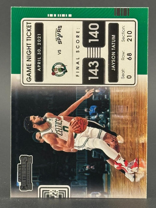 2021 Panini Contenders Game Night Ticket Jayson Tatum basketball card.