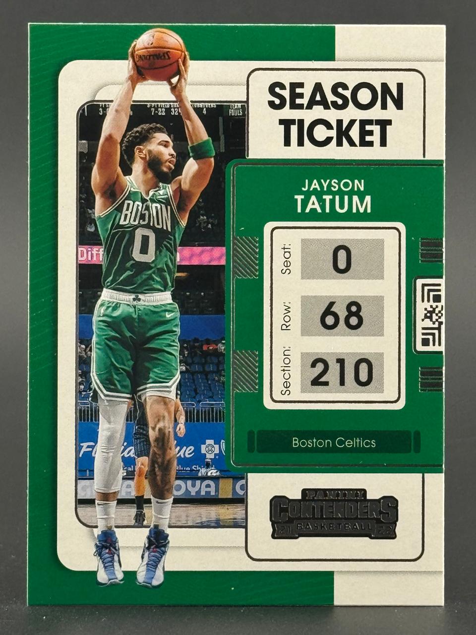 2021-22 Panini Contenders Season Ticket Jayson Tatum basketball card.