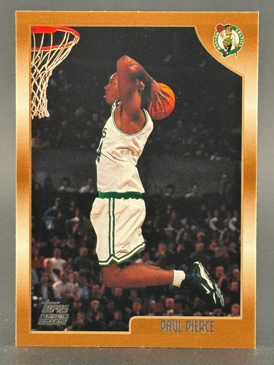 Paul Pierce 1998 Topps Rookie Card dunking for the Celtics.