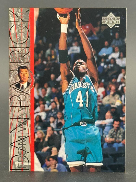 1992 Upper Deck basketball card featuring Glen Rice #41 for the Charlotte Hornets.