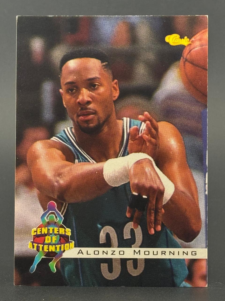 Alonzo Mourning 1992 Classic basketball card, #33 Centers of Attention insert.