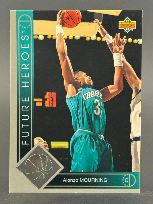 1993-94 Upper Deck Future Heroes Alonzo Mourning basketball card.