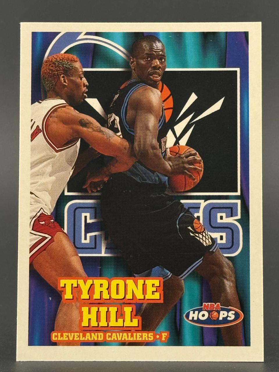 Tyrone Hill Cleveland Cavaliers trading card, NBA Hoops basketball.