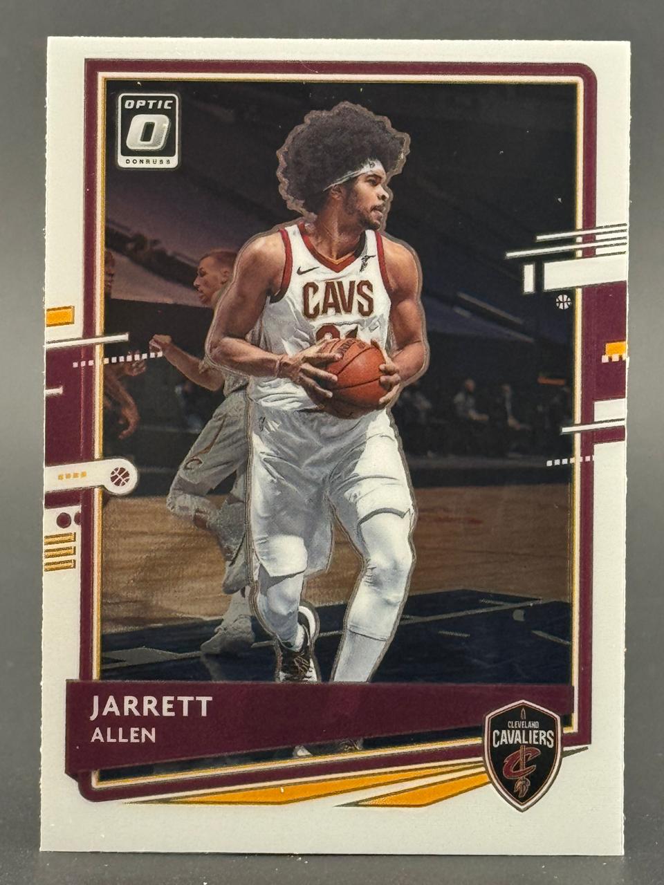 Jarrett Allen 2021-22 Donruss Optic basketball trading card.