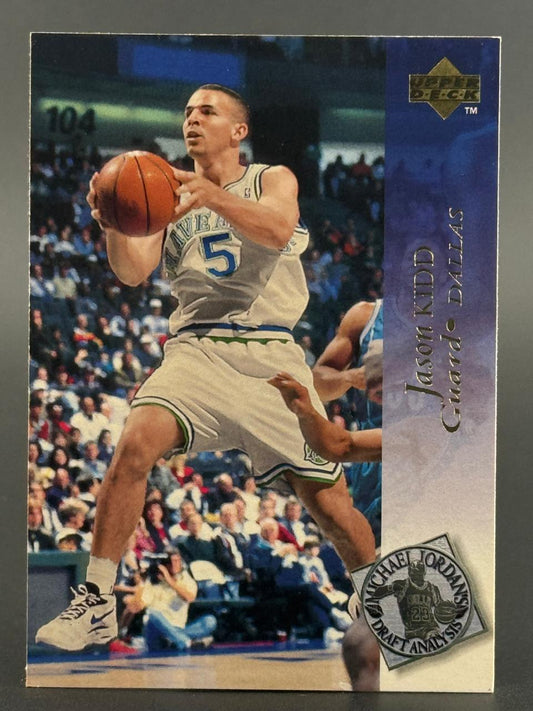Jason Kidd 1994 Upper Deck basketball card, #5 Mavericks uniform.